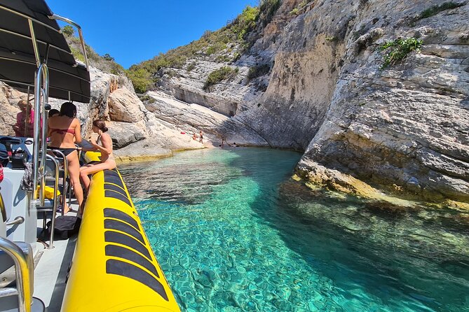 Blue cave & Hvar, 5 islands speed boat tour with unique boats from Split - Komiza on Vis: a calmer island stop for coffee and easy wandering
