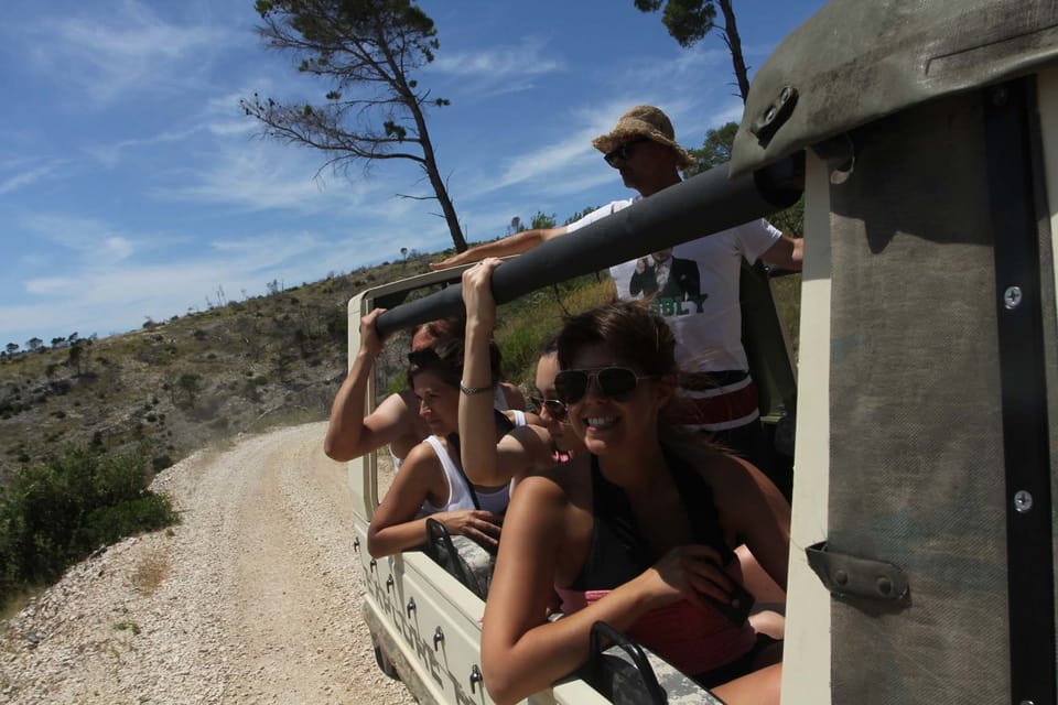 Brač: Island Exploration Tour by Four-Wheel Drive Jeep - Zlatni Rat swim at the Golden Horn: great pause, plan your timing