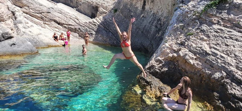 From Split: Blue Cave, Hvar, Mamma Mia, 5 Islands boat Tour - The quick stops that add context: WWII bunkers, limestone viewpoints, and Stiniva
