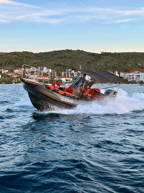 From Split: Half-day Trogir Tour & Speedboat to Blue Lagoon - Speedboat Time From Split: Matejuška Pier Setup and How the Day Flows