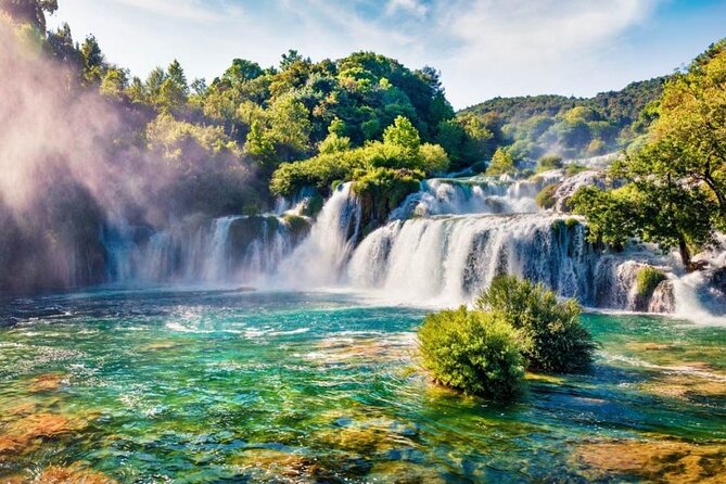 From Trogir, Seget, Okrug: Krka Waterfalls & Šibenik Culture Tour - Stop 1: Krka National Park and Skradinski buk walkways
