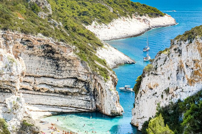 Luxury Blue Cave & Five Islands Tour from Split - Monk Seal Cave and Stiniva Bay: two cave scenes with different moods