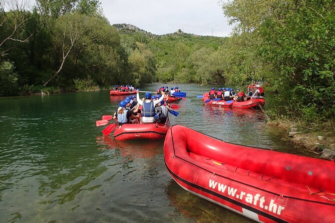 Rafting on the River Cetina from Omis Croatia - The swim and rock-jump stop: fun built into the plan