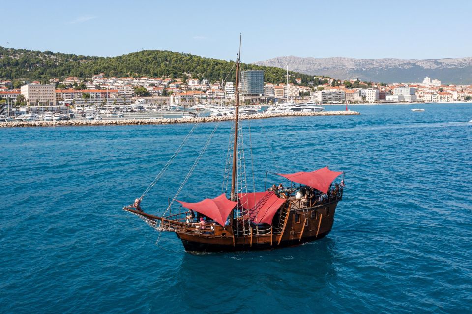 Split: Cruise on Columbo's Pirate Ship "Santa Maria" - The route highlights: Marjan Hill, Kašuni, and Bačvice from sea level