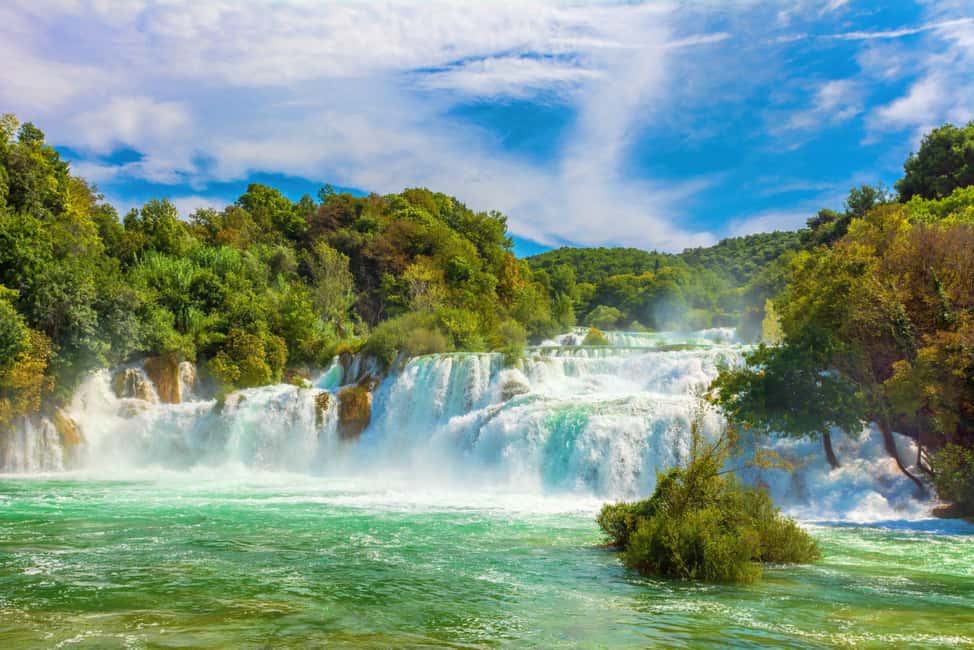 Split or Trogir: Krka Waterfalls & Wine and Food tasting - The falls, the water mills, and the birdwatching layer