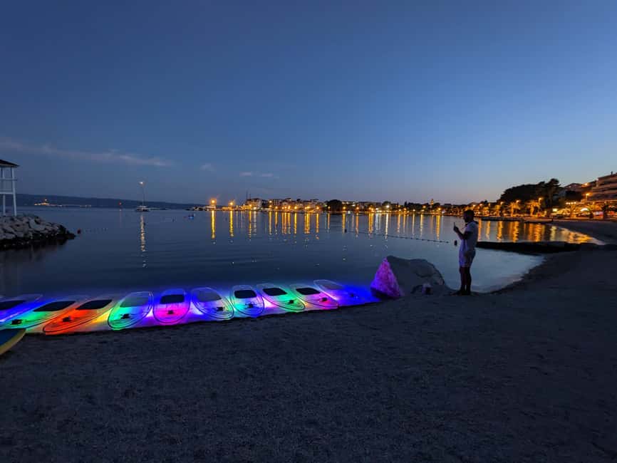 Split: Transparent SUP night Glow tour - The short pre-paddle setup: safety briefing, gear intro, and a real tutorial