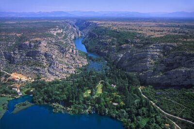 The Wonder of nature route - Panoramic Flight over Plitvice Lakes & Krka NP - Krka Falls and Visovac Monastery: the aerial opener