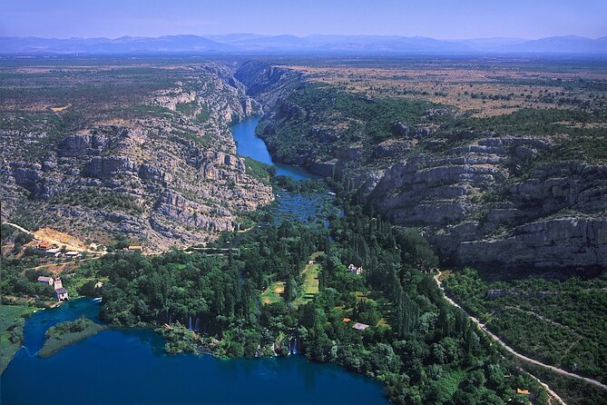 The Wonder of nature route - Panoramic Flight over Plitvice Lakes & Krka NP - Krka Falls and Visovac Monastery: the aerial opener